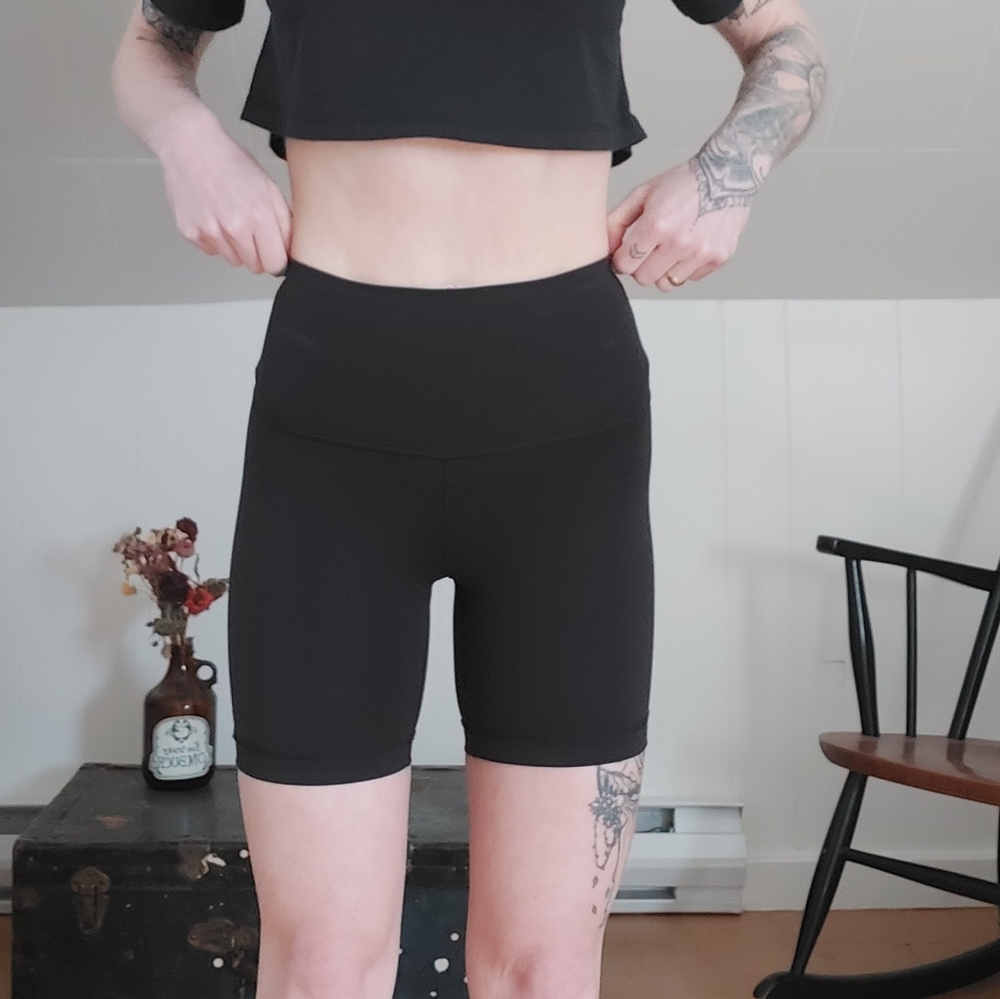 Lululemon Wunder Under Black High-Waisted Biker Shorts